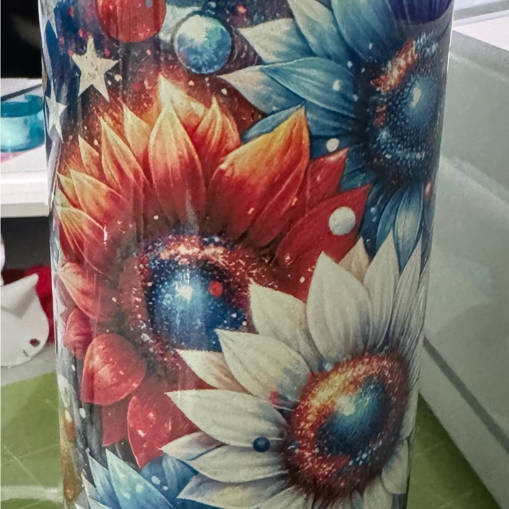 floral 4th of july tumbler